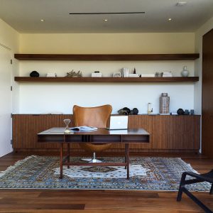 Office Cabinetry in Walnut modern texture
